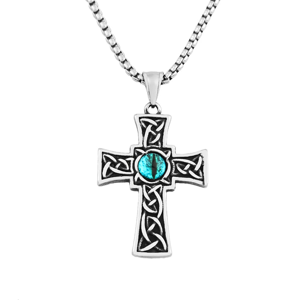 PENDRA Vikingeye Blue Eye Cross Pendant