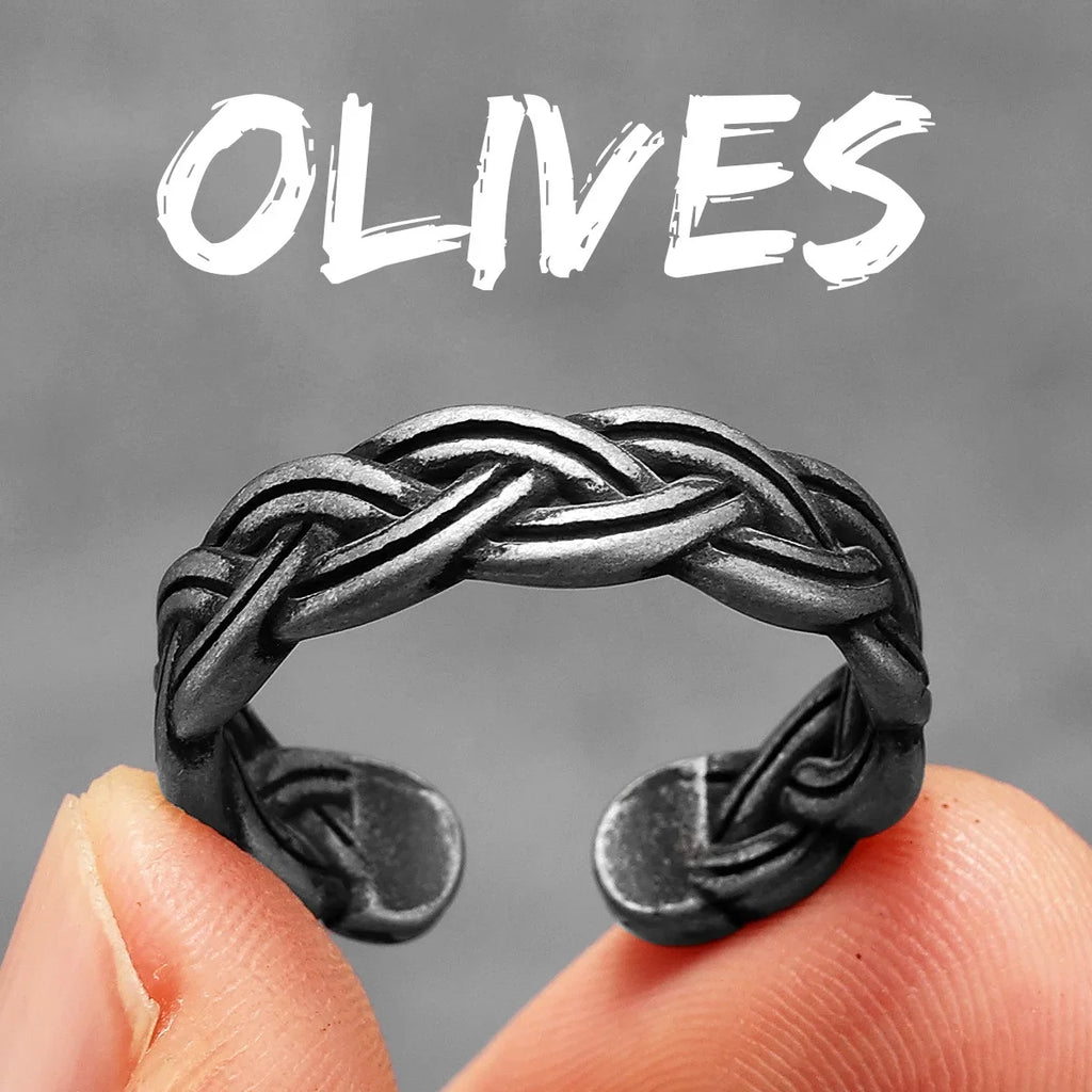 PENDRA Braid Open Rock Steel Ring
