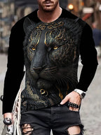 PENDRA Black White Lion Long-Sleeve Long Sleeve T-Shirt