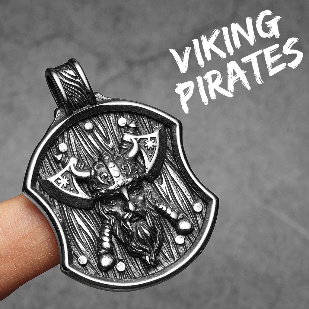 PENDRA Pirates Shield Steel Necklace