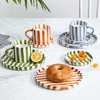 Simple ceramic coffee cup and saucer high-value coffee cup and saucer set household water  afternoon tea European and saucer ins
