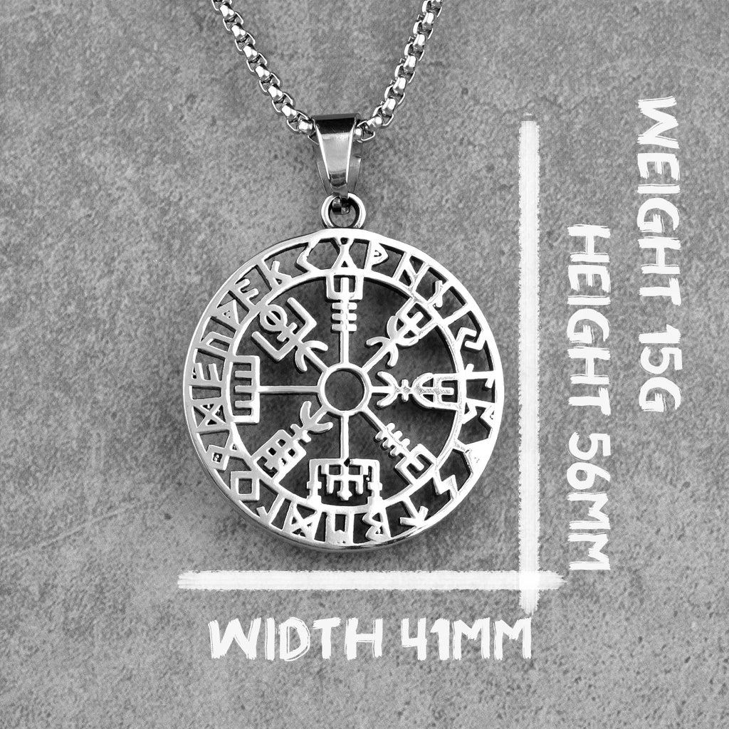 PENDRA Pirate Odin Runes Steel Necklace