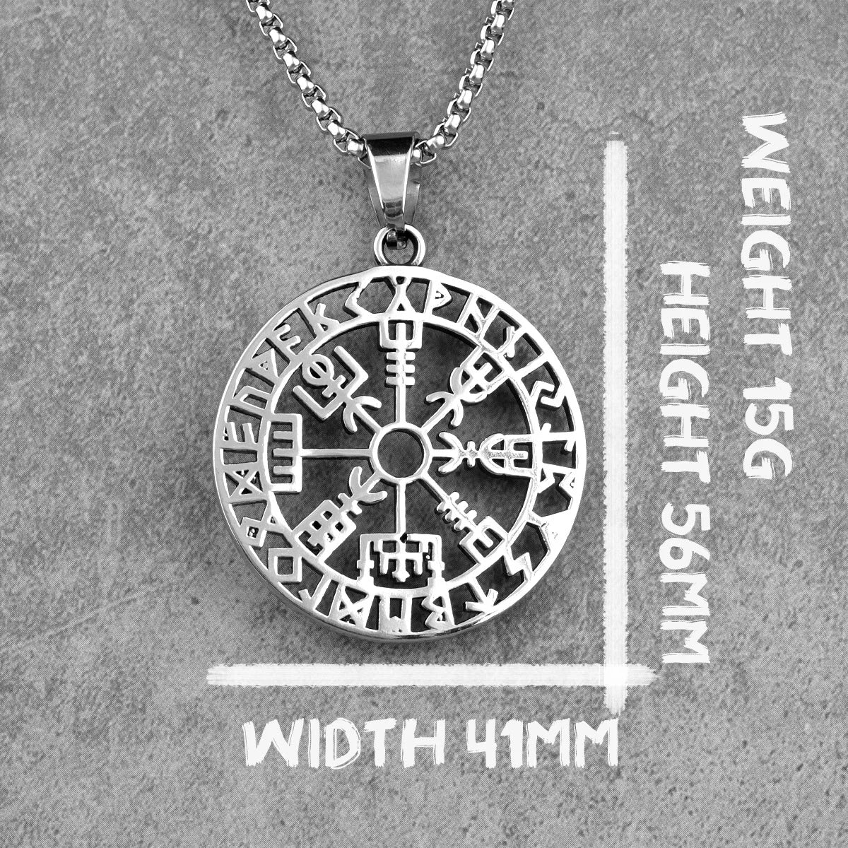 PENDRA Pirate Odin Runes Steel Necklace