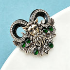 PENDRA Zodiac Heritage Rhinestone Goat Brooch