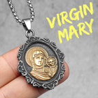 Virgin Mary Guadalupe Angel Cross Stainless Steel Men Necklaces Pendant Chain Amulet For Women Fashion Jewelry Gifts Wholesale