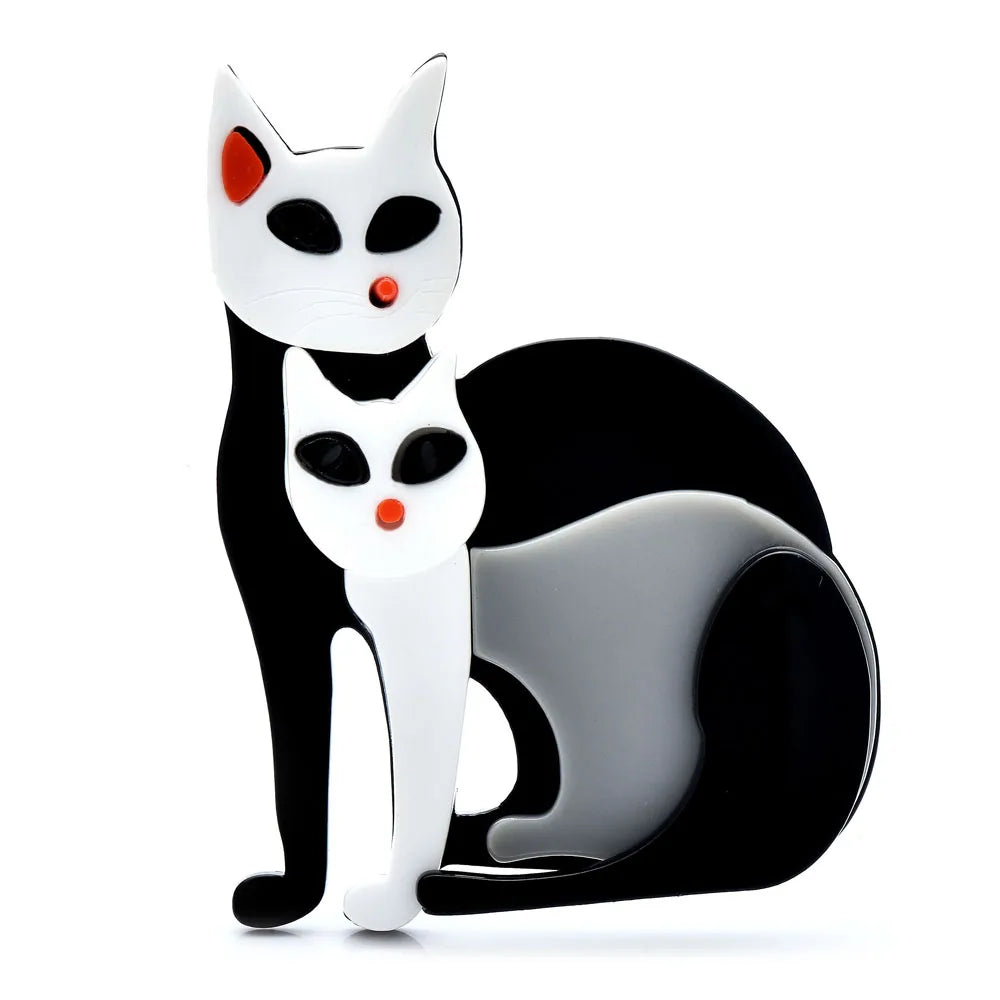 PENDRA Cute Acrylic Cat Brooch