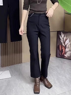 PENDRA Slim Flare Cropped High Waist Pants