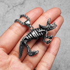 PENDRA Triceratops Dinosaur Skull Steel Necklace