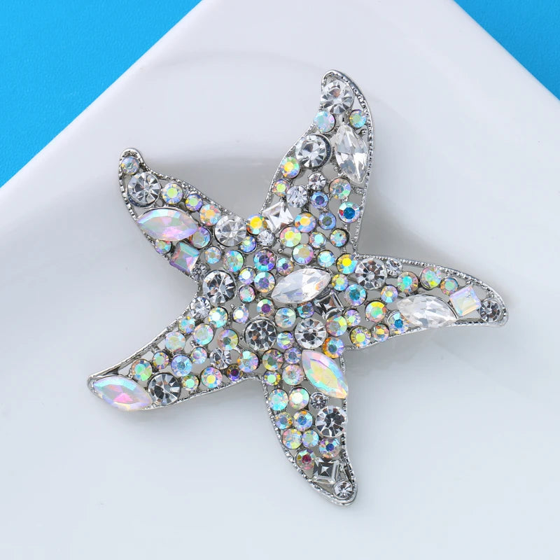 PENDRA Marina Sparkling Starfish Brooch
