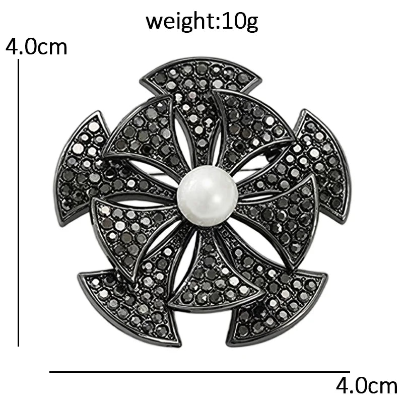 PENDRA Florina Vintage Round Flower Brooch