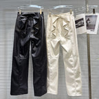 PENDRA Elastic Straight Leg PU Leather Pants