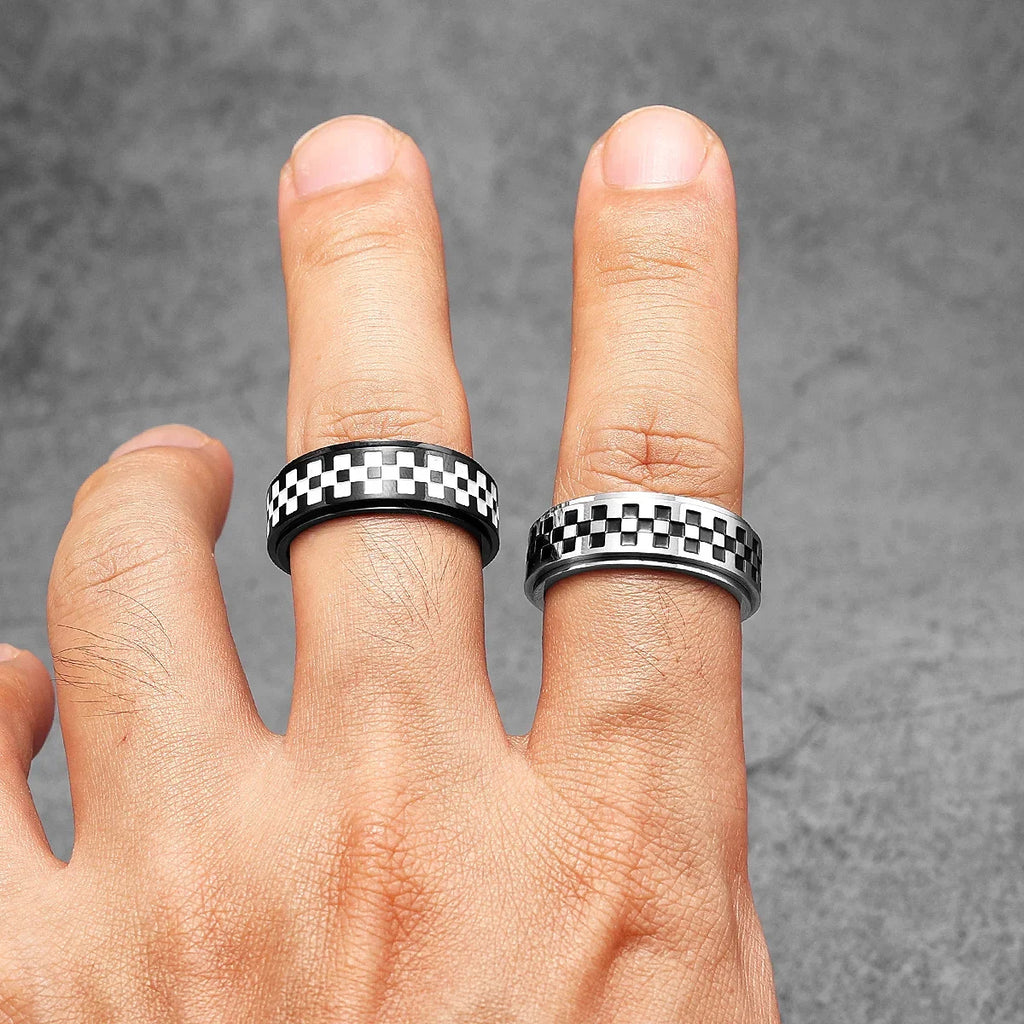 PENDRA Racing Checkerboard Spinner Steel Ring