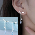 PENDRA Silver Tassel Chain Earrings