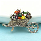 PENDRA Veggiecart Vintage Vegetable Cart Brooch
