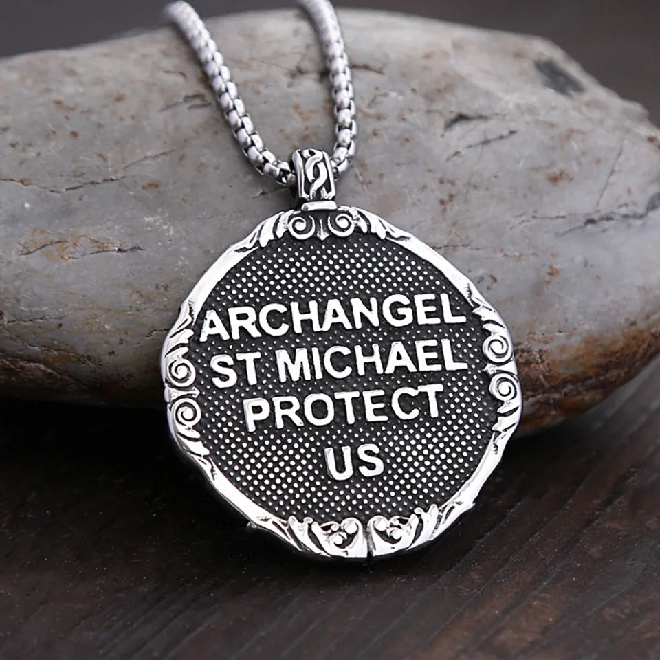 PENDRA Michaelguardian Vintage Saint Michael Angel Pendant Necklace