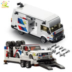 1536Pcs Building Block Race Car Trailer & Van Model Kit DIY Vehicle Transporter Se Assembly Construction Toy Educational Puzzle