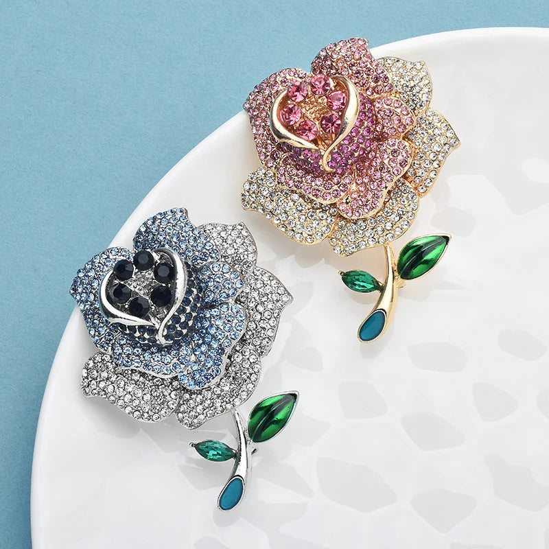 PENDRA Rosaspark Luxury Shining Rose Brooch
