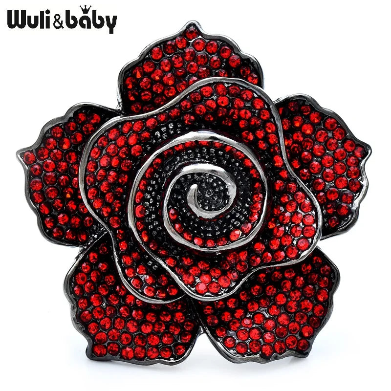 PENDRA Rosaspark Luxury Shining Rose Flower Brooch