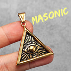 PENDRA Masonic Illuminati Eye Steel Necklace