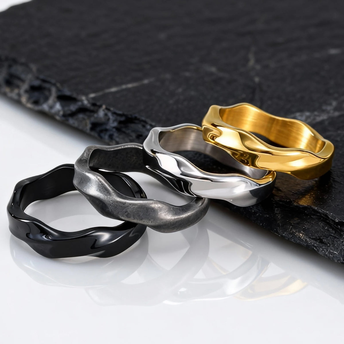 PENDRA Mobius Grey Love Steel Ring