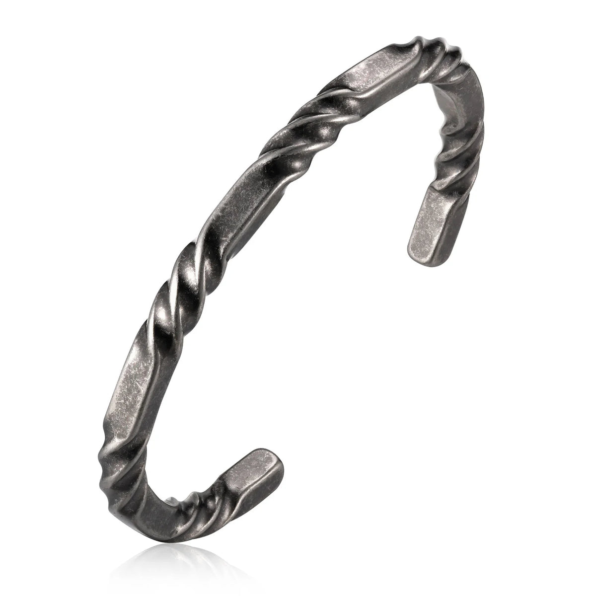 Vintage Twisted Open Bracelet for Men,Stainless Steel Irregular Twisted Bangle,Retro Punk Jewelry Gift