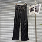 PENDRA Elastic Straight Leg PU Leather Pants
