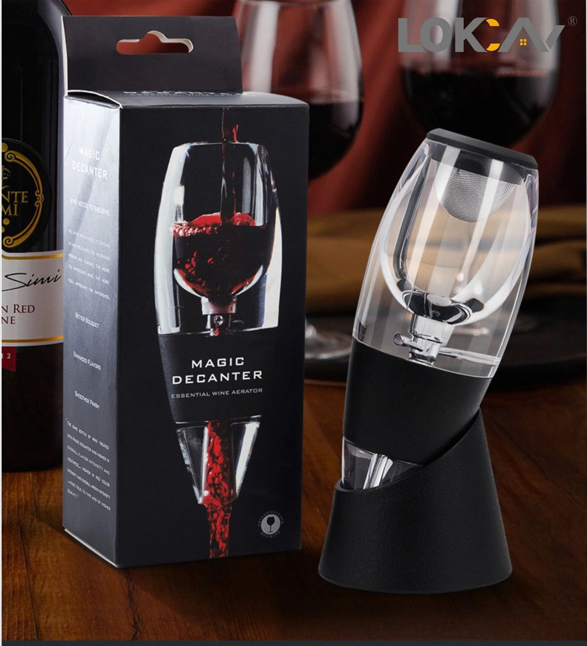 Portable Red Wine Decanter Aerator Bernoulli Air Magic Aerator Red White Wine Whisky Quick Decanter Equipment Bar Accessories