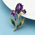 PENDRA Iriselle November Birthday Enamel Iris Brooch