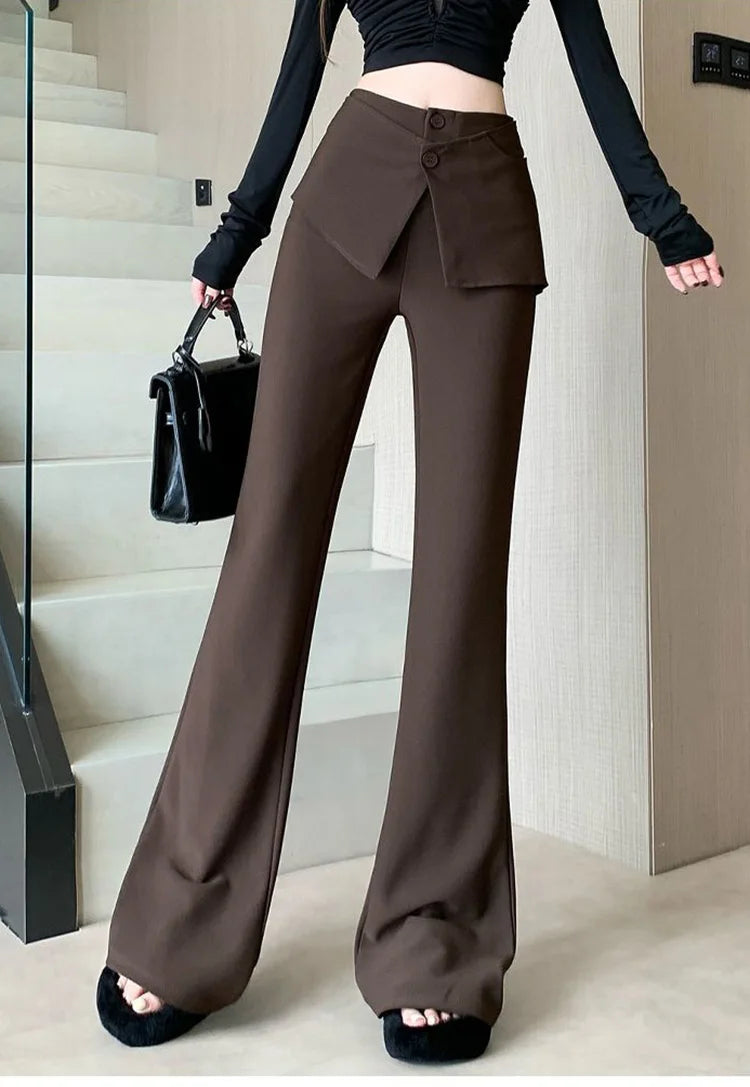 PENDRA Waist Micro Flare Fake Pants