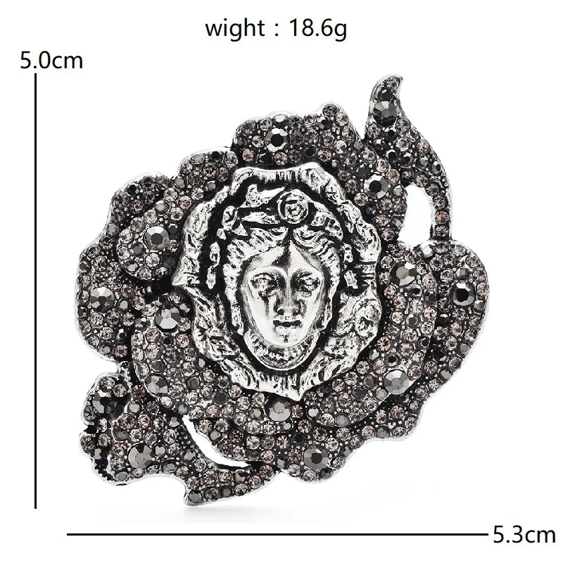 PENDRA Floraface Vintage Flower Face Brooch