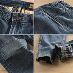 Wholesale 2022 New Hong Kong Style Spliced Ork Clothes Harem Pants Brand Solid Versatile Loose Legged Men Cowboy Baggy Jeans