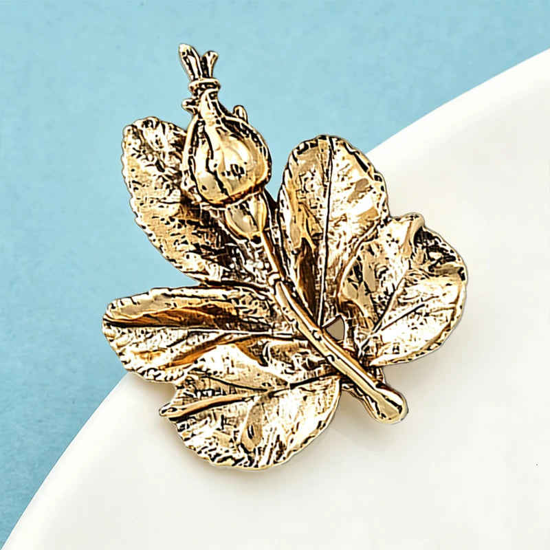 PENDRA Folia Vintage Leaf Brooch