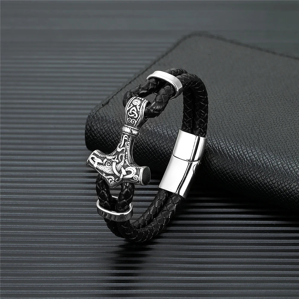 PENDRA Rune Vintage Leather Bracelet