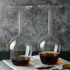 Minimalist Inverted Long Stem Wine Glass Clear Lead-Free Crystal Cup Stylish Tabletop Decor Drinkware For Christmas Birthday