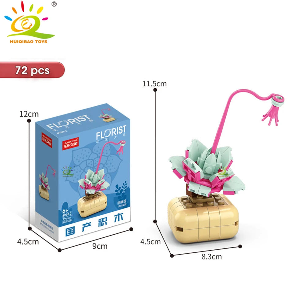 PENDRA Succulent Potted Floral Building Set