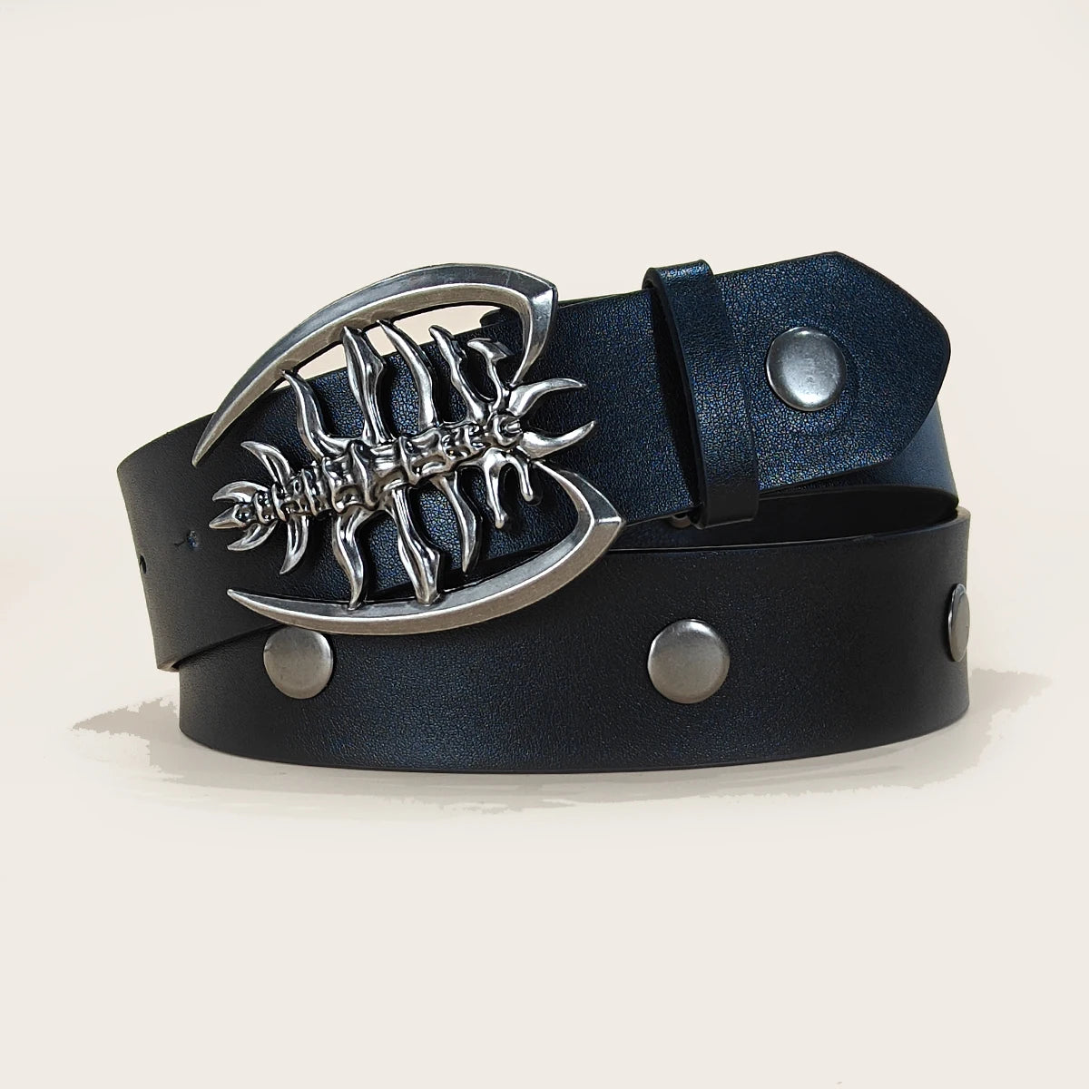 Punk Spider Belt for Men Women, Y2K Gothic Round Rivet Studded Belt, Hip Hop Streetwear Skull Waist Belt for Jeans Trouser Skirt