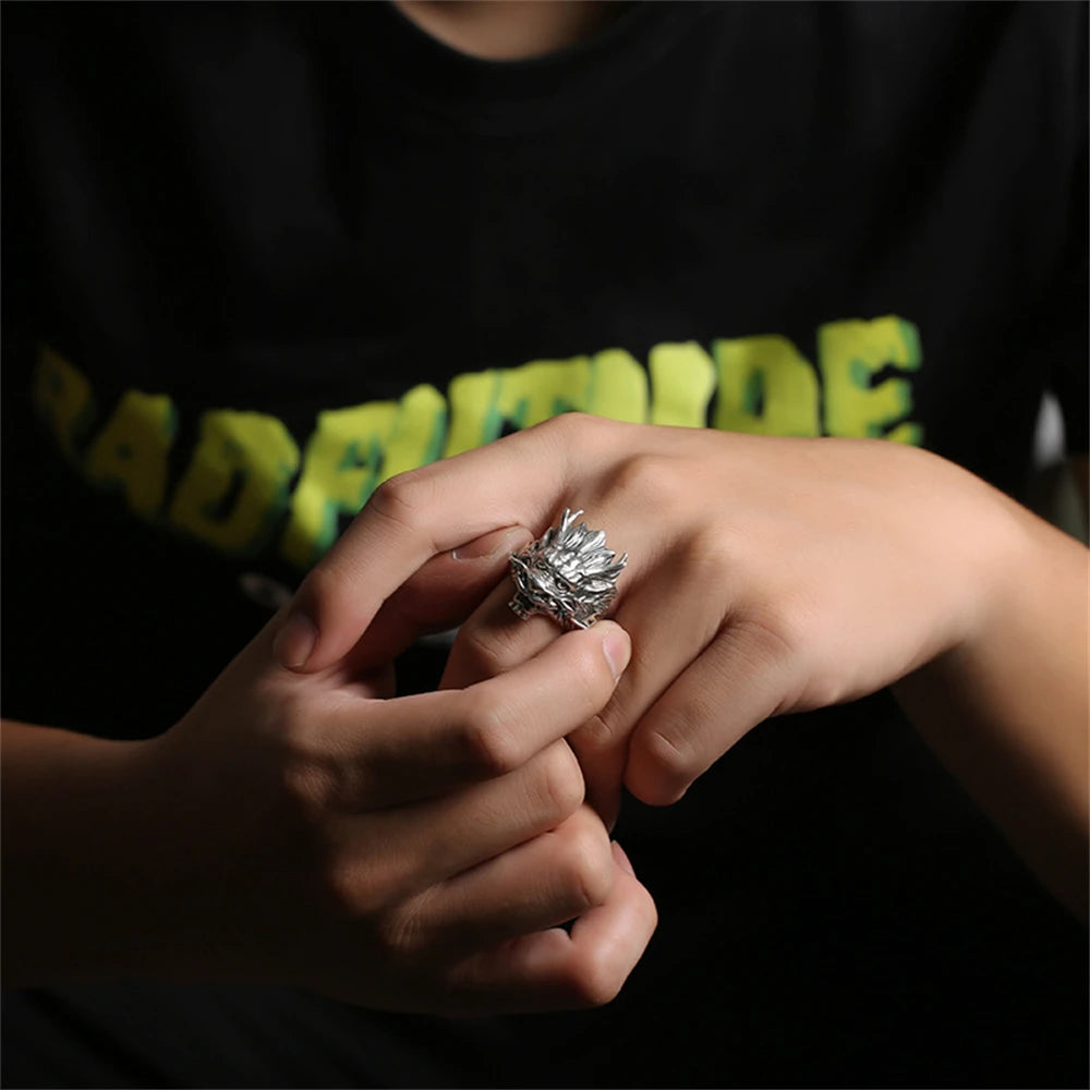 PENDRA Dragon Opening Silver Ring