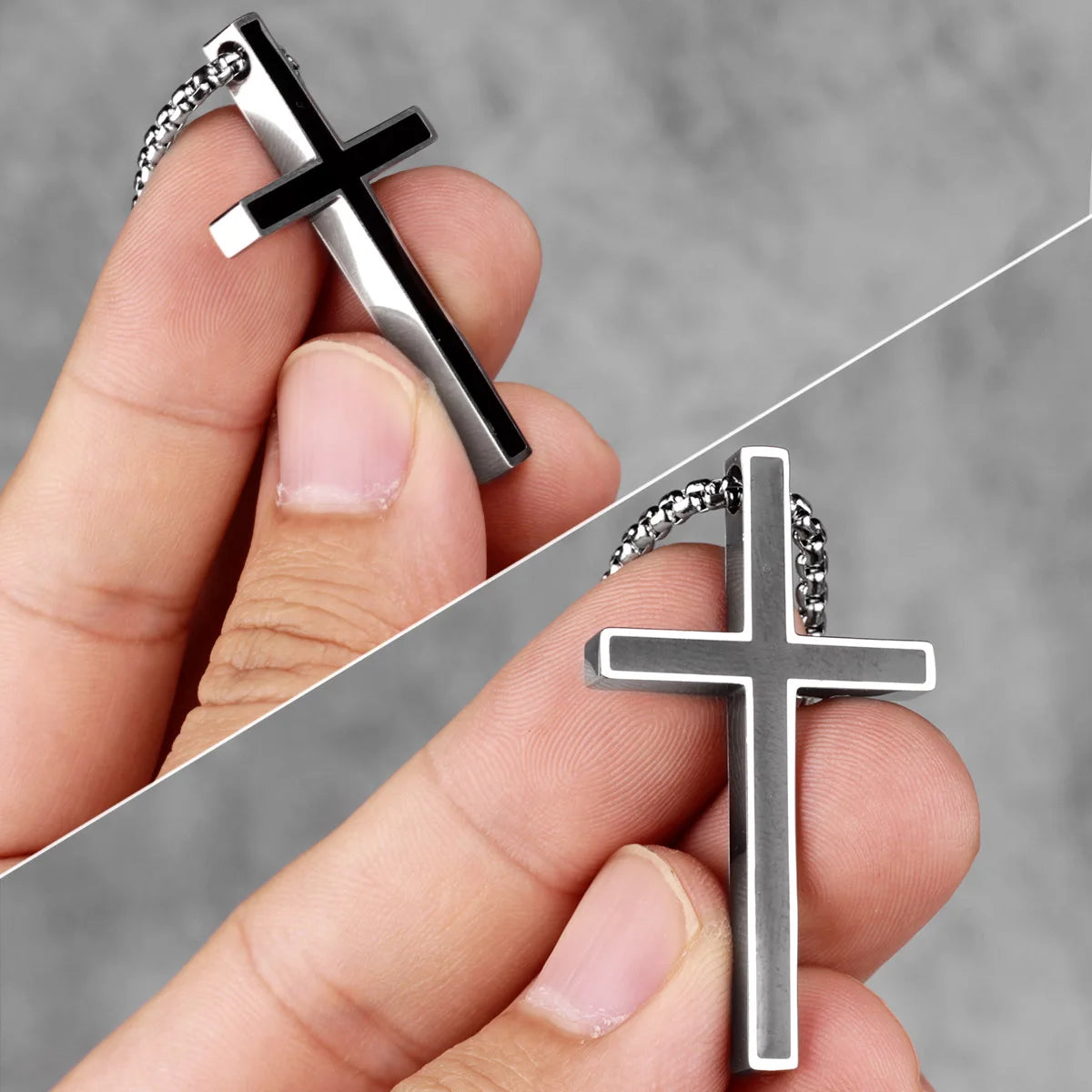 PENDRA Cross Boyfriend Steel Necklace