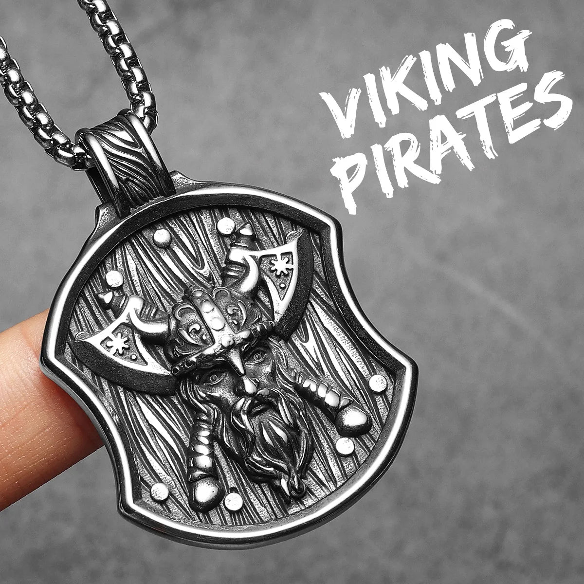 PENDRA Pirates Shield Steel Necklace