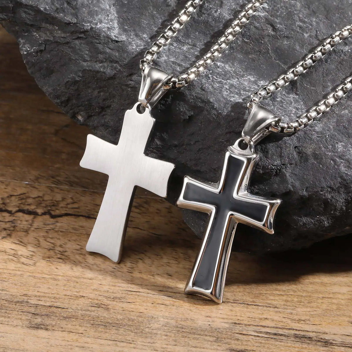 PENDRA Cross Black Glue Pendant Necklace