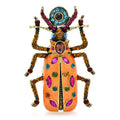 PENDRA Vela Enamel Rhinestone Beetle Brooch