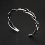 PENDRA Twistweave Stainless Steel Open Cuff Bracelet