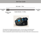 PENDRA Noraarae Leather Black Turquoise Buckle Turquoise Belt