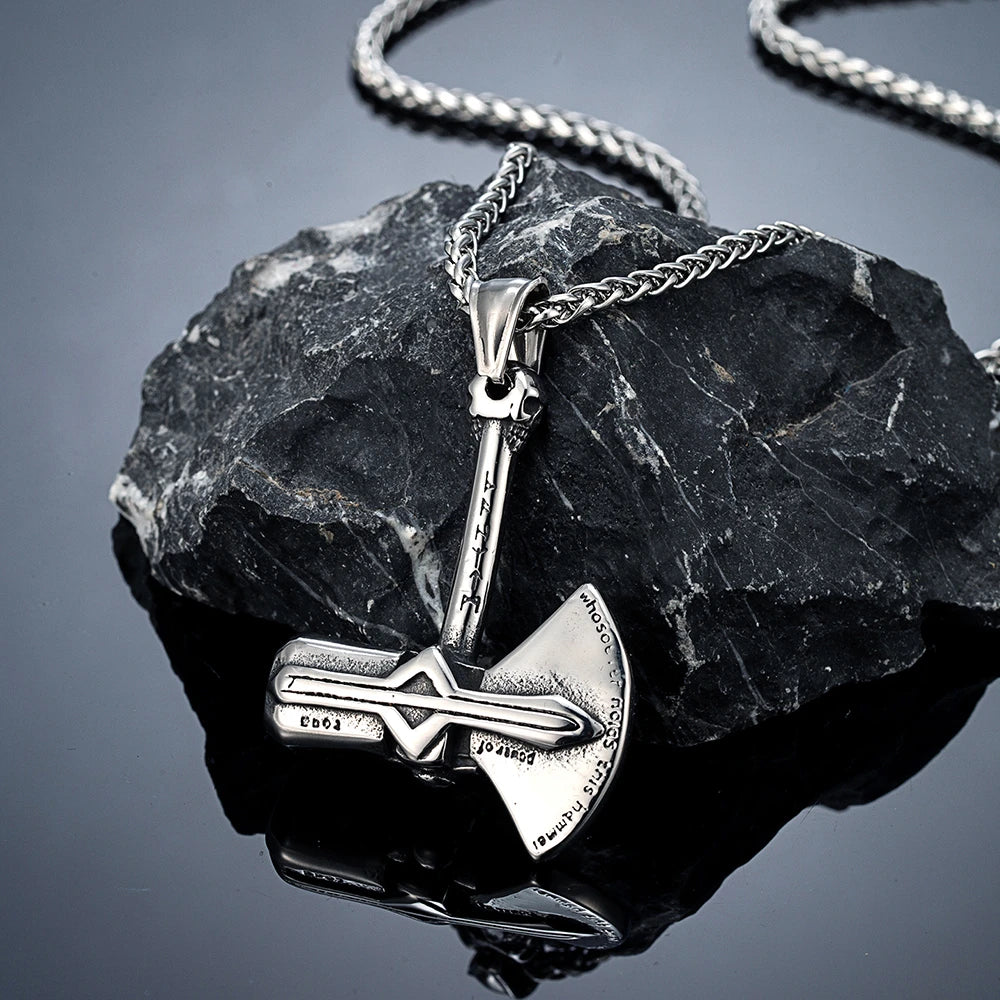 PENDRA Thor Hammer Norse Leather Necklace