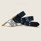 PENDRA Celesara Leather Skull Minimal Belt