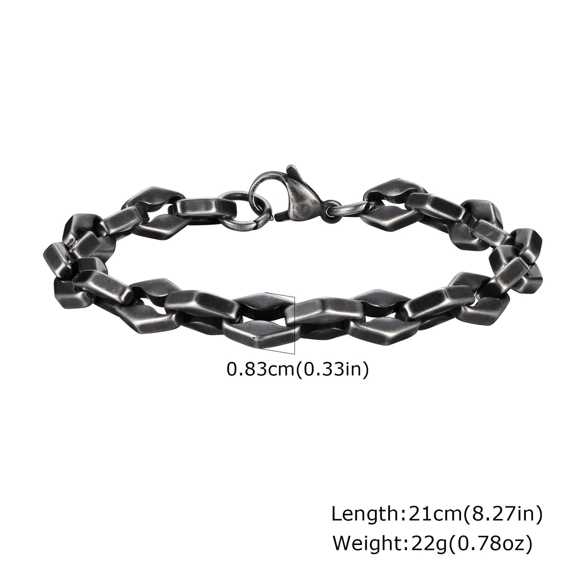 Retro Chain Bracelets for Men Boys,,Vintage Antique Stainless Steel Link Wristband,Classic Punk Jewelry Gifts