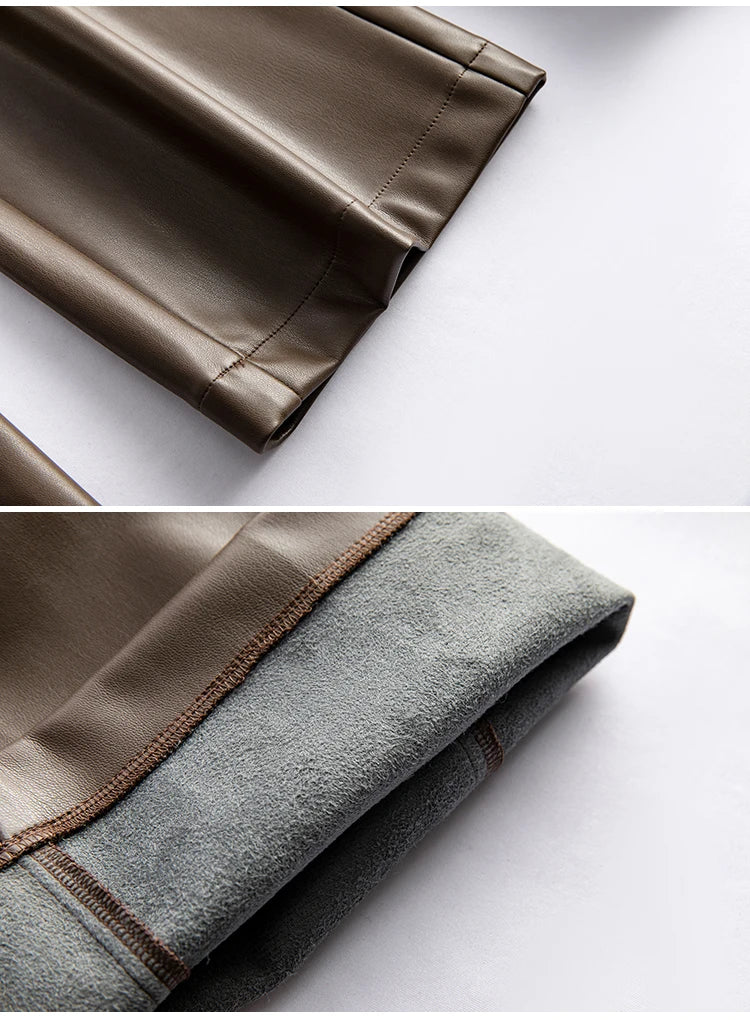 PENDRA Leather Elastic Waisted Pants