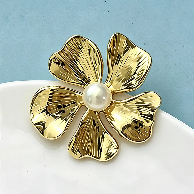 PENDRA Florielle Stainless Steel Flower Brooch