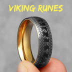 PENDRA Runes Boyfriend Biker Steel Ring