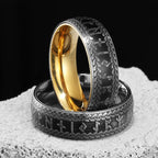 PENDRA Runes Boyfriend Biker Steel Ring